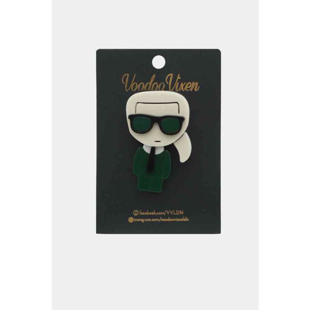 Voodoo Vixen - Fashionista Resin Broche - Green